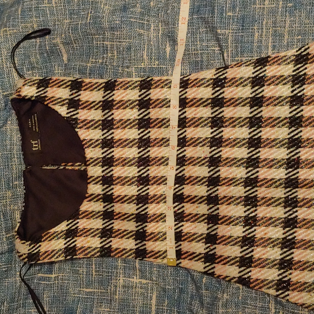 Zara Tweed Plaid Pinafore Dress - Picture 8 of 12
